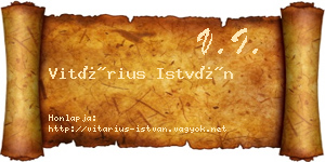 Vitárius István névjegykártya