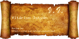 Vitárius István névjegykártya